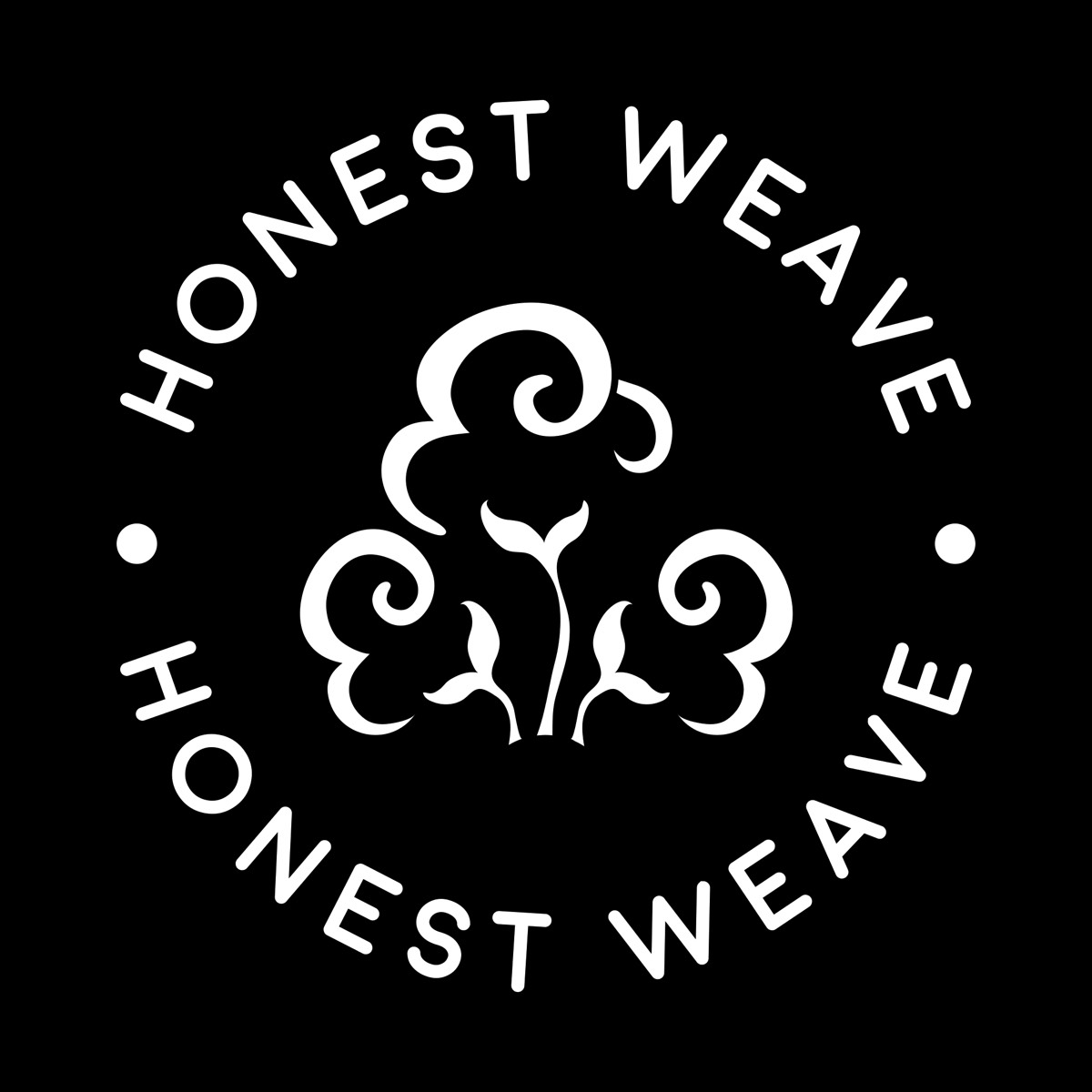 Honest Weave GOTS Certified Organic Cotton Kitchen Hand and Dish Towel Sets - Oversized 20x30 Inches, Fully Hemmed, in Designer Colors, 6-Pack, Black